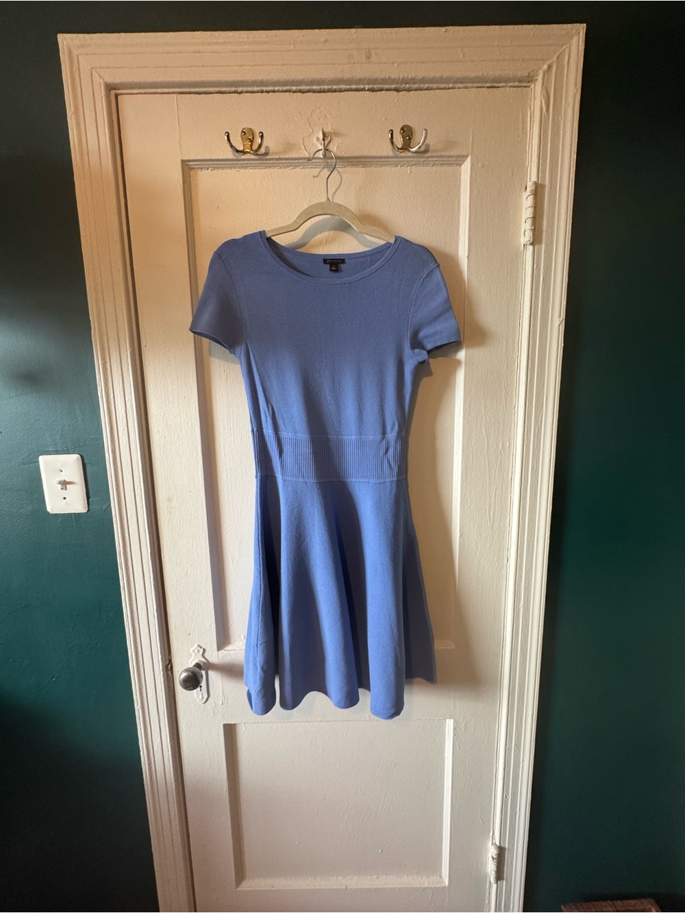 Ann Taylor Periwinkle Short Sleeve Fit-and-Flare Dress
